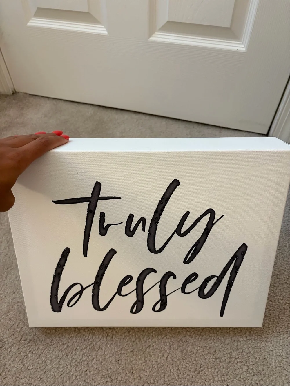 Truly Blessed Wall Art Sign - Black on White